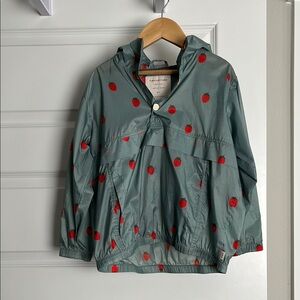 TinyCottons Strawberry Blue Anorak Windbreaker Jacket Kids Size 6